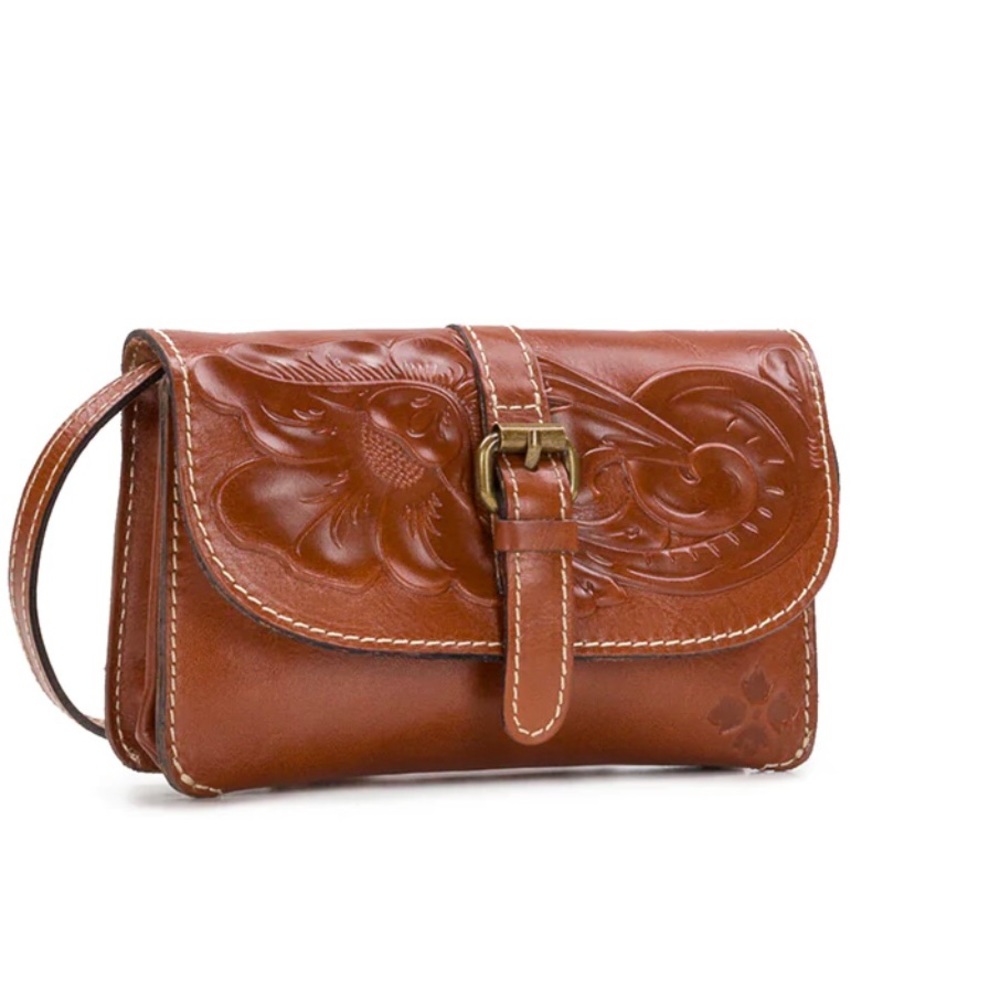 Patricia Nash Italian leather tooled crossbody bag